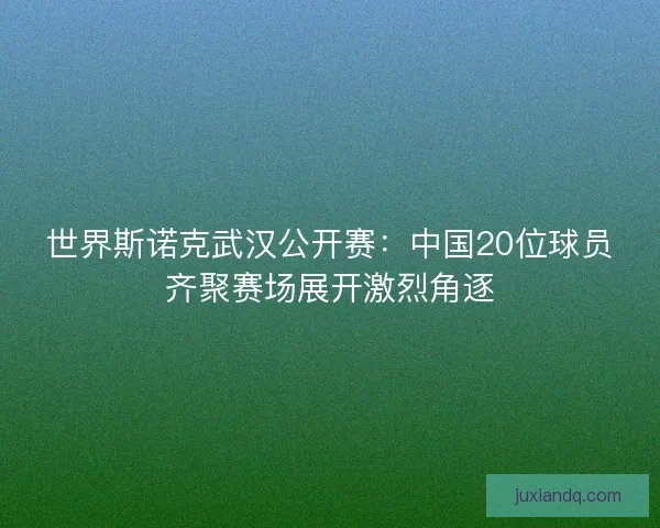 世界斯诺克武汉公开赛：中国20位球员齐聚赛场展开激烈角逐