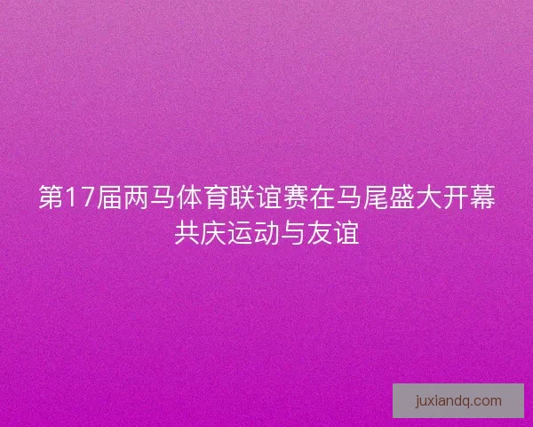 第17届两马体育联谊赛在马尾盛大开幕共庆运动与友谊 第17届两马体育联谊赛在马尾盛大开幕共庆运动与友谊