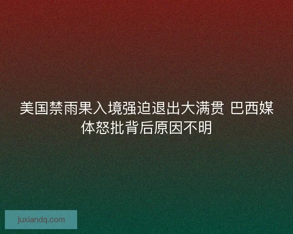 美国禁雨果入境强迫退出大满贯 巴西媒体怒批背后原因不明 美国禁雨果入境强迫退出大满贯 巴西媒体怒批背后原因不明