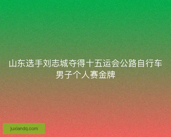 山东选手刘志城夺得十五运会公路自行车男子个人赛金牌